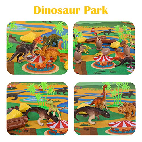 Vanplay Juguetes Dinosaurios Huevos de Dinosaurio con Tapete de Juego y Caja de Almacenamiento para Niños 53 Piezas