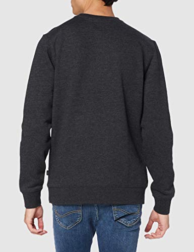 Vans_Apparel Basic Crew Fleece Sudadera, Negro (Black Heather Bhh), Small para Hombre