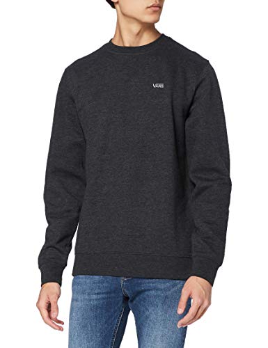 Vans_Apparel Basic Crew Fleece Sudadera, Negro (Black Heather Bhh), Small para Hombre