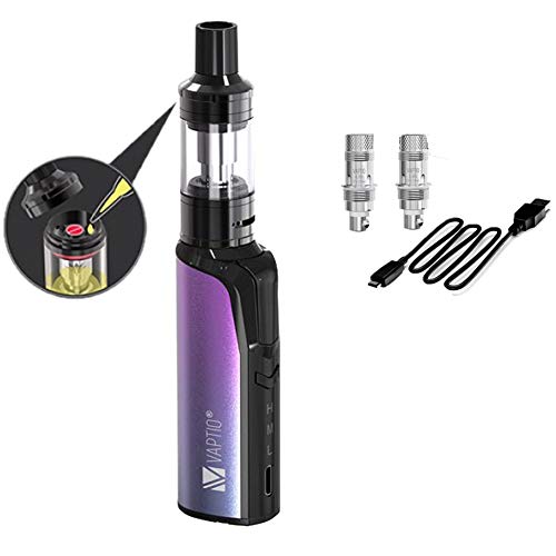 VAPTIO Kit de inicio Cosmo Kit Batería incorporada 1500mAh Cigarrillo electrónico Vape Pen 30W Tanque Cosmo de 2,0 ml Sin E-líquido Sin Nicotina (Morado)