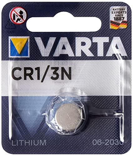 Varta Pila de botón de litio de 3 V Electronics CR1/3N, paquete de 1 unidad, pilas de botón en un blíster original de 1 unidad