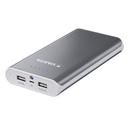 Varta Power Bank - Batería e x terna (16000 mAh, 2 Puertos USB 1.0 A y 2.4 A, indicador LED, Compatible con Smartphones, Tablets, Reproductores MP3. cá maras, etc, Incluye Cable Micro - USB de 50 cm)