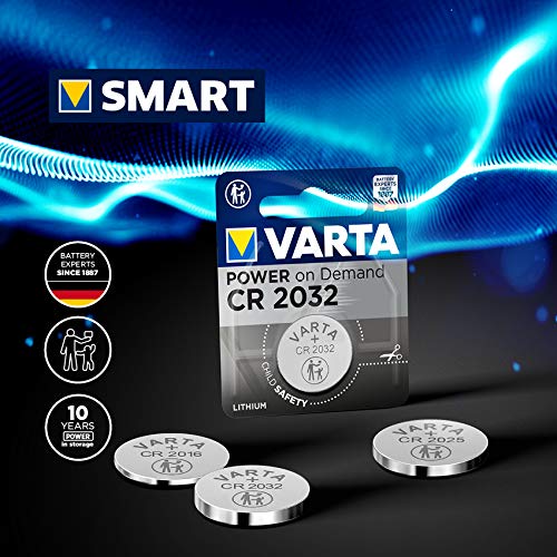 Varta Power on Demand CR2032 Pilas de botón de Litio 3V - Paquete de Reserva de 10 Unidades - Inteligente, Flexible y Potente para el Usuario Final móvil