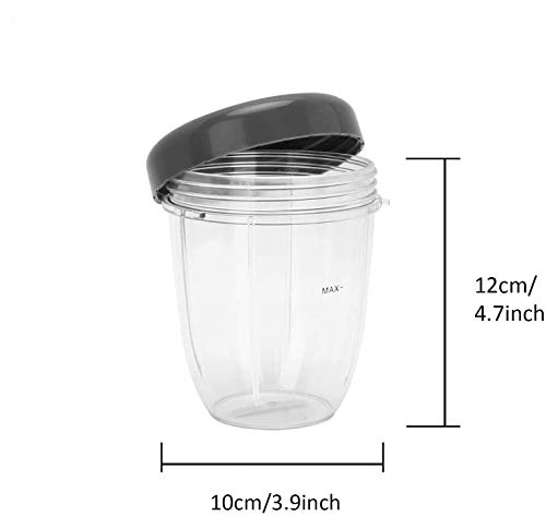 Vaso de 18 onzas con tapa plana piezas de repuesto - 2 piezas para licuadora Nutribullet accesorio de 600 W 900 W