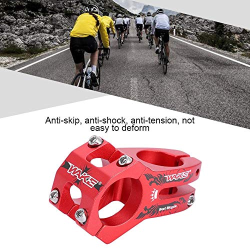 Vástago de Bicicleta Corto de Manillar, 31.8mm Potencia para Bicicleta Montaña Elevador de Vástago de Manillar Bar Stem Tallo de Barra para Bicicleta de Carretera Ciclismo MTB BMX Fixie Gear (Rojo)