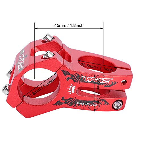 Vástago de Bicicleta Corto de Manillar, 31.8mm Potencia para Bicicleta Montaña Elevador de Vástago de Manillar Bar Stem Tallo de Barra para Bicicleta de Carretera Ciclismo MTB BMX Fixie Gear (Rojo)