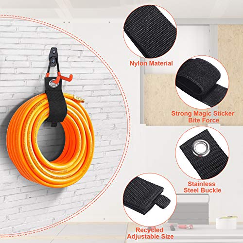 Vastar Soporte Bicicletas Pared, 12 Piezas Ganchos Para Colgar, Colgador Bicicleta Pared Apto para Cuerdas, Artículos a Granel, Herramientas Eléctricas y Otras Herramientas de Almacenamiento, Naranja