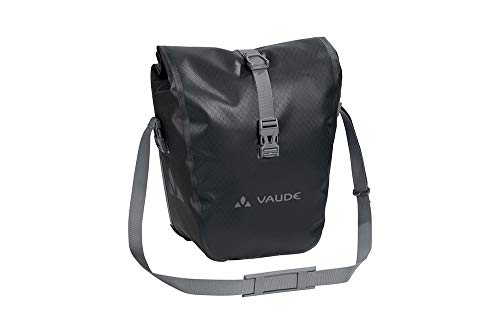VAUDE Aqua Front –Alforjas delanteras para bicicleta, Juego de 2 bolsas adaptables a la carga e impermeables , Negro, 28 L (2 X 14 L)