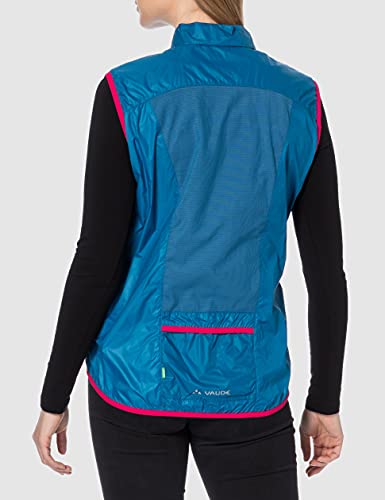 VAUDE Chaleco Air Vest III para mujer, Mujer, Chaqueta, 40807, Kingfisher/Pink, 34