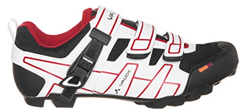 Vaude Exire Advanced RC, Zapatillas de Ciclismo de Carretera Unisex Adulto, Blanco-Weiß (White/Red 079), 46 EU