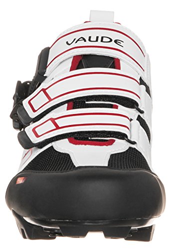 Vaude Exire Advanced RC, Zapatillas de Ciclismo de Carretera Unisex Adulto, Blanco-Weiß (White/Red 079), 46 EU