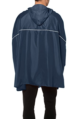 VAUDE Valdipino Poncho - Chubasquero Impermeable para Ciclismo, Color Marino, Talla L