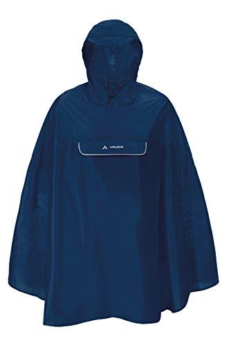 VAUDE Valdipino Poncho - Chubasquero Impermeable para Ciclismo, Color Marino, Talla L