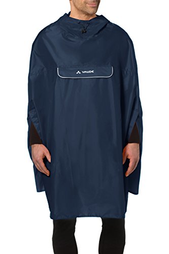 VAUDE Valdipino Poncho - Chubasquero Impermeable para Ciclismo, Color Marino, Talla L