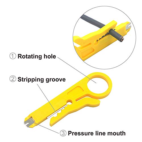 VCE G602 Herramienta de Impacto RJ45 Herramienta Inserción Punch Down y un Cortador&Pelacable para la Instalación de Módulo Keystone RJ45 LSA ,Krone,Paneles de Conexiones