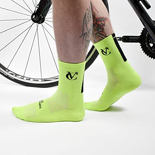 VeloChampion Calcetines Coolmax Transpirable Ciclismo Amarillo x 3 (38-42)