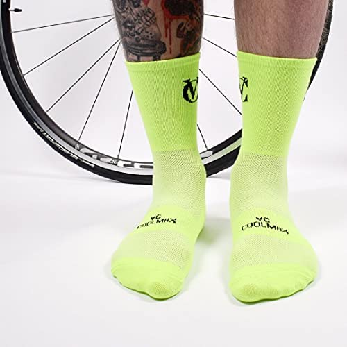 VeloChampion Calcetines Coolmax Transpirable Ciclismo Amarillo x 3 (38-42)