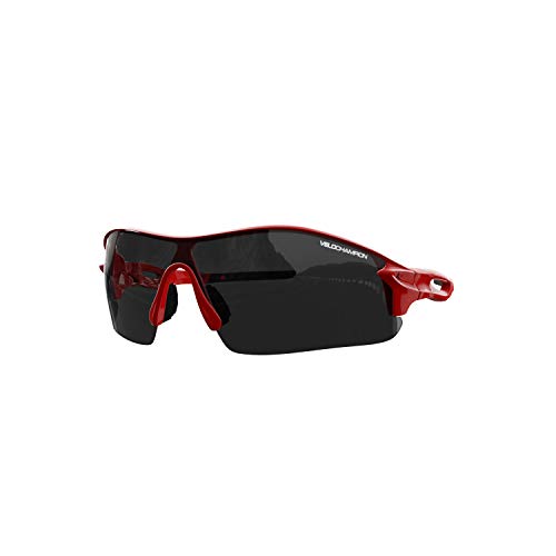 VeloChampion Kids Unisex Verano niño niña Junior Deportes Warp Ciclismo Moda Gafas de Sol Frescas Tonos UV400 UVA UVB Categoría 3 protección (Red)