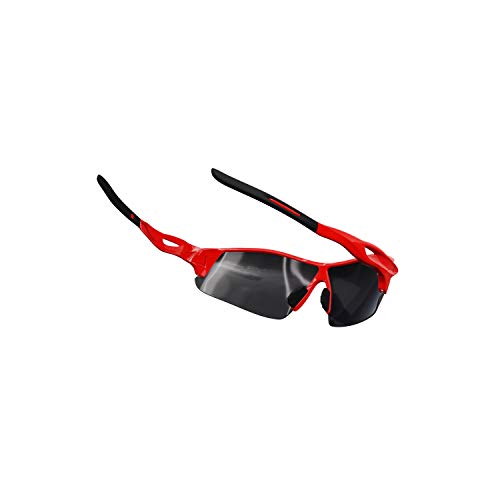 VeloChampion Kids Unisex Verano niño niña Junior Deportes Warp Ciclismo Moda Gafas de Sol Frescas Tonos UV400 UVA UVB Categoría 3 protección (Red)