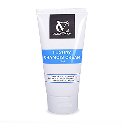 VeloChampion Luxury Crema de Gamuza Anti-Rozaduras 150ml. para Ciclistas y Corredores. Evita Las Rozaduras y Las molestias. (75 ml, Sin Mentol)