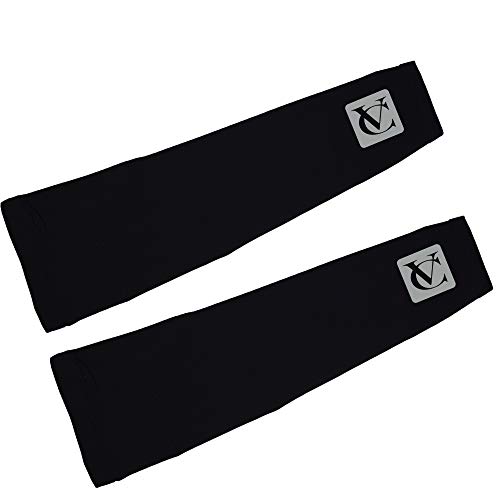 VeloChampion Thermo Tech Lite Calentadores de Brazos para Ciclismo - Negros Arm Warmers (Black, Large)