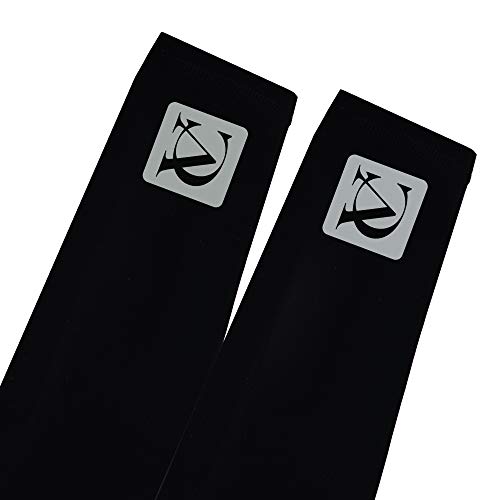 VeloChampion Thermo Tech Lite Calentadores de piernas para Ciclismo - Negros Leg Warmers Black (Black, Medium)