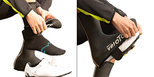 veloToze - Cubrezapatos de Neopreno Unisex, Unisex Adulto, Couvre Chaussure Neoprene, Negro, Small