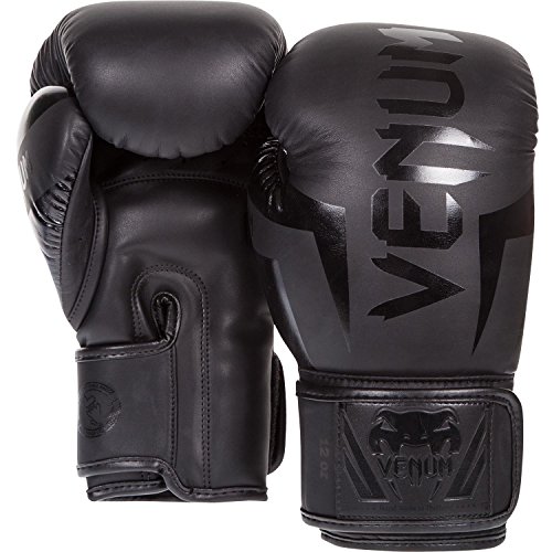 Venum Elite Guantes de Boxeo, Unisex Adulto, Negro Matte/Negro, 14 oz