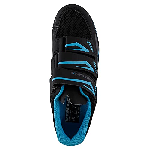 Venzo Zapatillas de ciclismo para mujer, compatibles con Peloton Shimano SPD & Look ARC Delta, perfectas para interiores y carreras de carretera, bicicletas de ejercicio en interiores, color azul 41