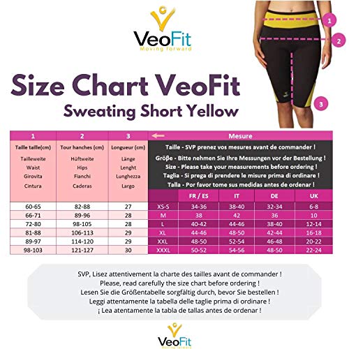 VeoFit Short de Sudoración Adelgazante Talla XXXL – Objetivo Vientre Llano, Muslos Delgados y Nalgas Tonificadas - OFRECIDOS: Funda + Guía per Ponerse en Forma con Programa Fitness y Nutrición