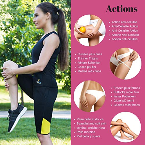 VeoFit Short de Sudoración Adelgazante Talla XXXL – Objetivo Vientre Llano, Muslos Delgados y Nalgas Tonificadas - OFRECIDOS: Funda + Guía per Ponerse en Forma con Programa Fitness y Nutrición