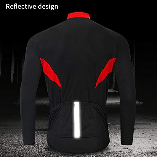 Verano Maillot Ciclismo Hombre Camiseta Ciclismo Manga Larga,Ultralight Transpirable MTB Camisa,Camiseta Ciclismo MTB,para Deportes y al Aire Libre Ropa Bicicleta(Size:L,Color:Rojo)