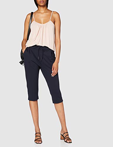 Vero Moda VMEVA MR Loose Slit Ruffle Knicker Color Pantalón, Azul Oscuro, S para Mujer