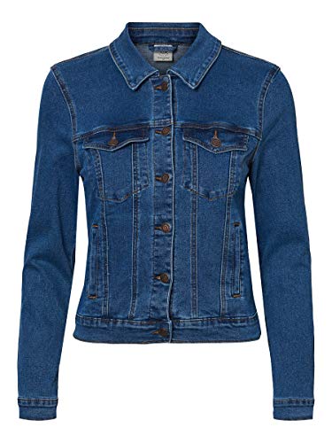 Vero Moda Vmhot SOYA LS Jacket Mix Noos Chaqueta, Azul (Medium Blue Denim Medium Blue Denim), 40 (Talla del Fabricante: Medium) para Mujer