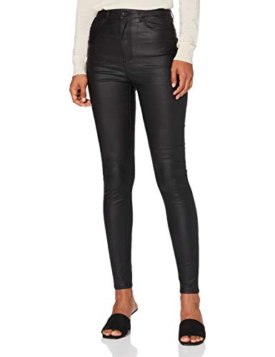 Vero Moda Vmloa HR Skinny S Coated Pant Ga Noos Pantalones, Negro (Black), XL para Mujer