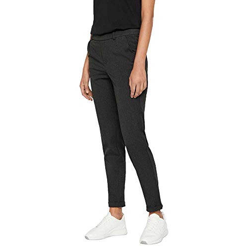 Vero Moda Vmmaya Mr Loose Solid Pant Noos Pantalones, Gris (Dark Grey Melange Dark Grey Melange), 34/ L30 (Talla del Fabricante: X-Small) para Mujer
