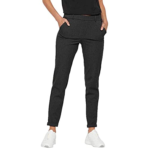 Vero Moda Vmmaya Mr Loose Solid Pant Noos Pantalones, Gris (Dark Grey Melange Dark Grey Melange), 34/ L30 (Talla del Fabricante: X-Small) para Mujer