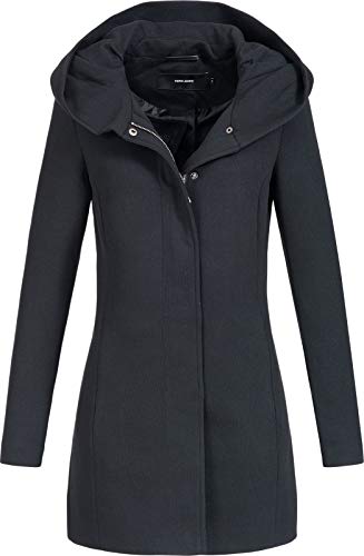 Vero Moda Vmverodona LS Jacket Noos Abrigo, Negro (Black Black), 36 (Talla del Fabricante: X-Small) para Mujer