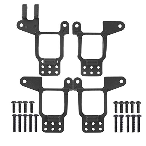 VGEBY Amortiguador 4pcs Ajustable Delantero Trasero Amortiguadores Puntales Amortiguador Torres Montaje Apto para Traxxas TRX-4 RC Car(Negro)