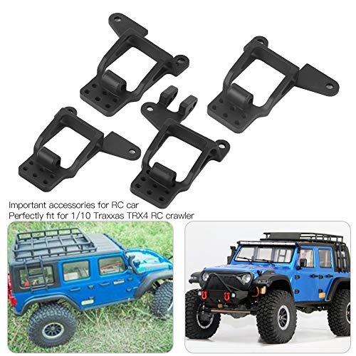 VGEBY Amortiguador 4pcs Ajustable Delantero Trasero Amortiguadores Puntales Amortiguador Torres Montaje Apto para Traxxas TRX-4 RC Car(Negro)