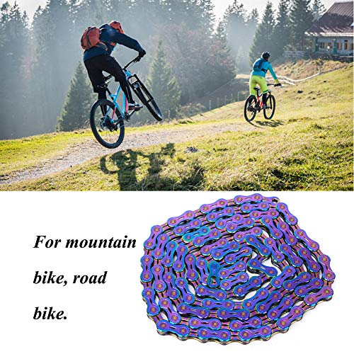 VGEBY Cadena de Bicicleta, Cadena de Bicicleta Colorida de Acero 9 10 11 12 Velocidad de Bicicleta Accesorio de Cadena de Velocidad Variable para Bicicleta de Carretera de montaña(11 Speed)