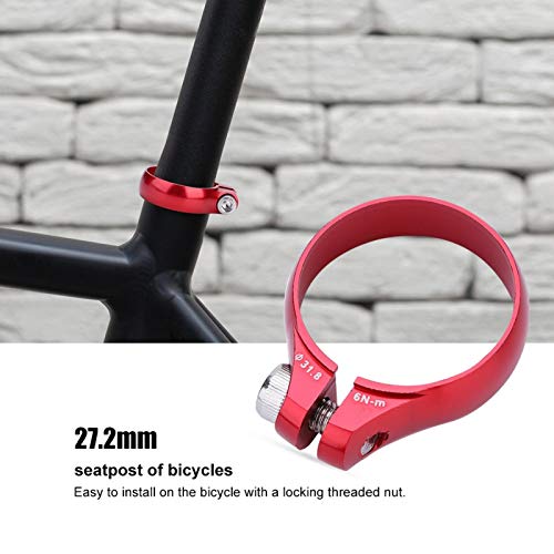 VGEBY1 Abrazadera para Poste De Sillín De Bicicleta, 31.8 Mm Super Light Bike Seat Post Lock para 27.2 Tija De Sillín Ciclismo Accesorio De Pieza De Asiento (Rojo)