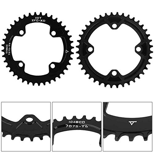 VGEBY1 Plato de Bicicleta, 104MM 40T 42T Anillos de Cadena de Bicicleta angosta y Ancha Compatible con Shimano Juego de bielas Ciclismo Plato Rueda Accesorio(42T104BCD)