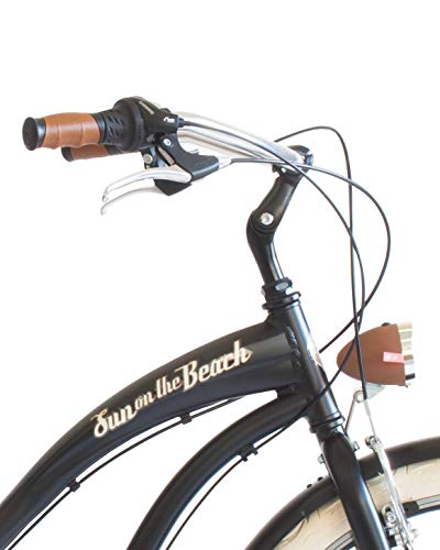 Via Veneto 26"; Sun on The Beach Cruiser Bicicleta Negro Retro Vintage Bici Mujer - Airbici