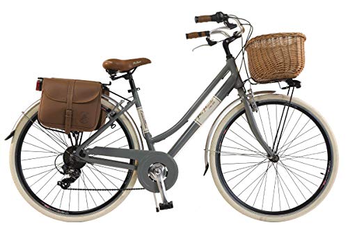 Via Veneto By Canellini Bicicleta Bici Citybike Ctb Mujer Vintage Retro Via Veneto Aluminio (Gris, 46)