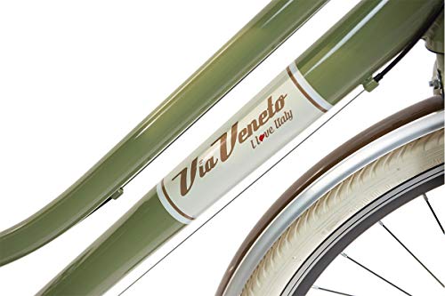 Via Veneto by Canellini Bicicleta Bici Citybike CTB Mujer Vintage Retro Via Veneto Aluminio (Verde, 50)