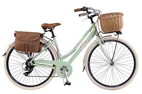 Via Veneto by Canellini Bicicleta Bici Citybike CTB Mujer Vintage Retro Via Veneto Aluminio (Verde Claro, 46)