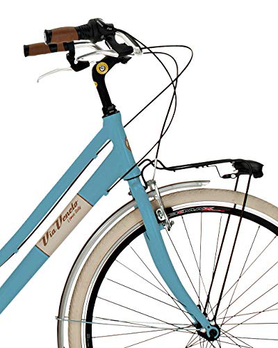 Via Veneto Retro Vintage Bicicleta 28"; Bici Mujer Citybike Azul - Airbici