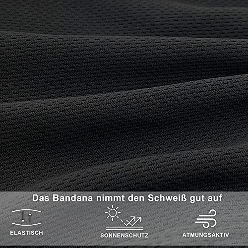 VIAUMBR Bandana Ciclismo Hombre Mujer Pañuelo Cabeza Ciclismo para Nadar Correr Senderismo Montañismo y Moto Negro Gris Blanco