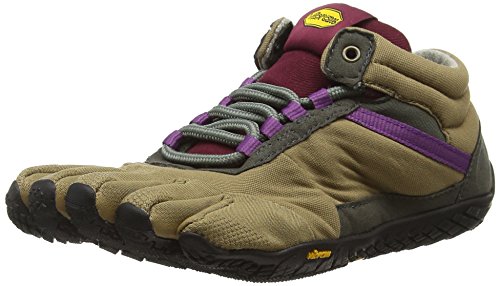 Vibram Fivefingers Trek Ascent Insulated, Zapatillas de Deporte Exterior Mujer, Marrón (Khaki/Grape), 39 EU